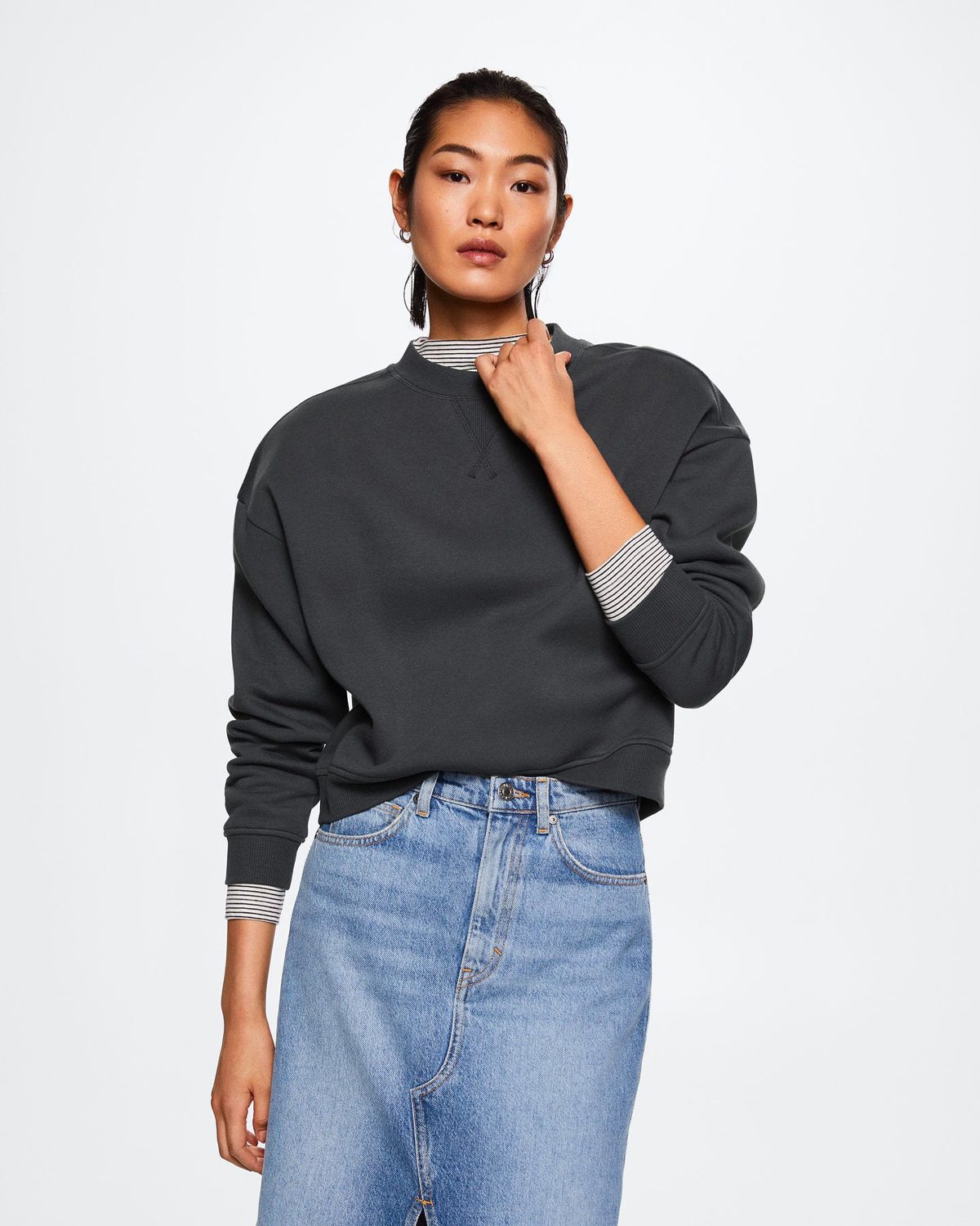Ribbed endings sweatshirt - Image 2